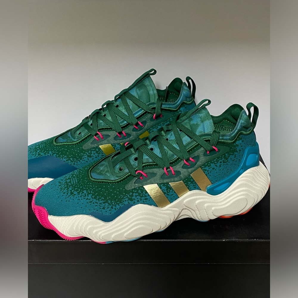adidas Trae Young 3  J Olympics Team Dark Green Men Gold Basketball SZ 6.5